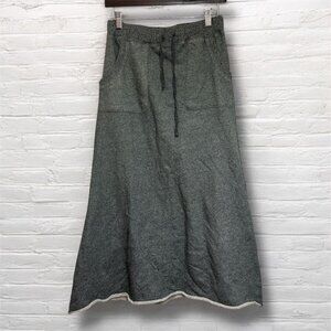 Scapa Floral Print Semi-flared Maxi Skirt Gray